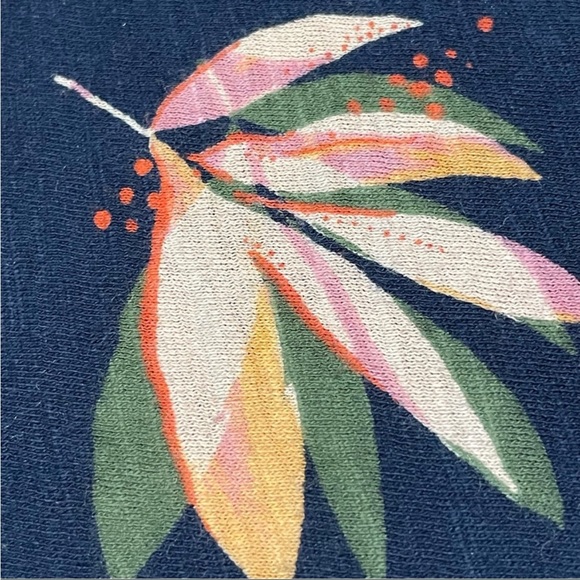 A New Day V-Neck Floral-Print Short-Sleeve Top Navy Pink Women's Size S - Picture 5 of 6